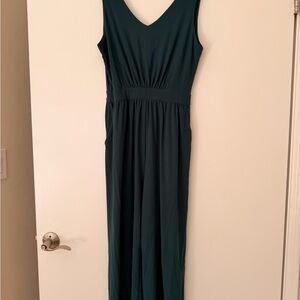 Petite Principle MP Green Wide Leg Jumpsuit Sleeveless V Neck